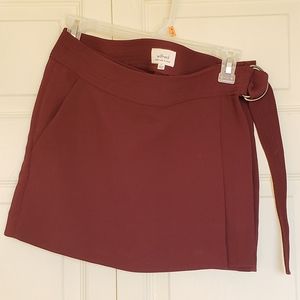 Aritzia Wilfred burgundy mini skirt
